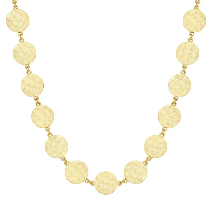 Mini Hammered Disc Link Necklace