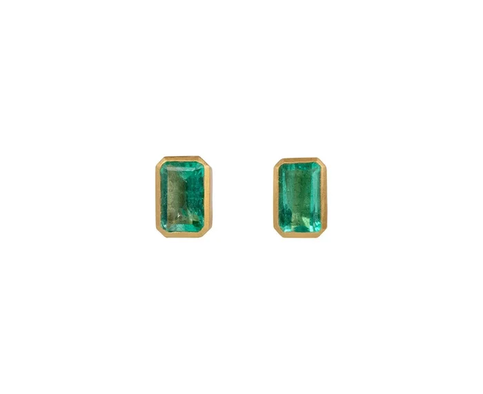 Mint Emerald Stud Earrings