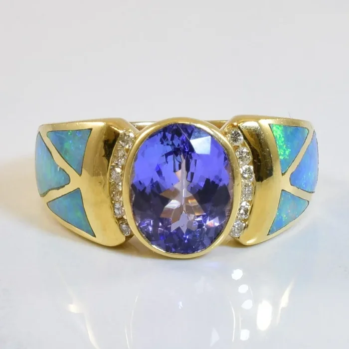 Mixed Gem Inlay Ring | 2.80ct, 1.00ctw, 0.12ctw | SZ 7.5 |