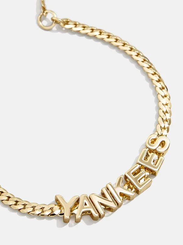MLB Gold Curb Chain Bracelet – New York Yankees