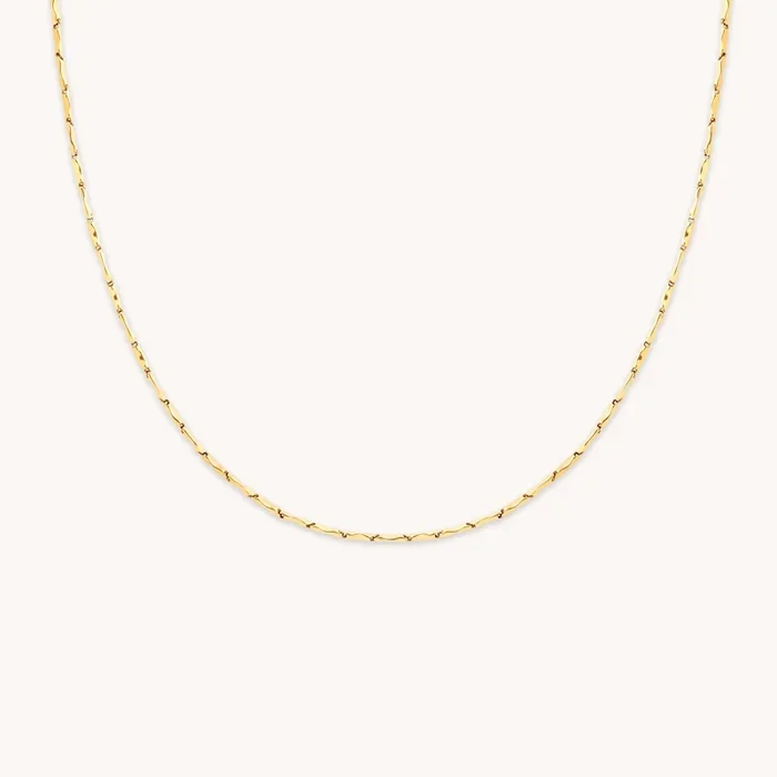 Molten Bar Chain Necklace in Solid Gold