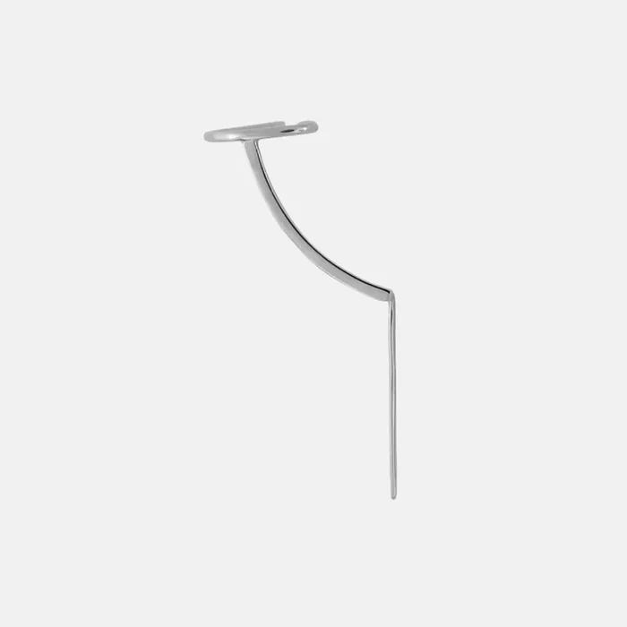 Mono Cuff White Gold Needle Earring