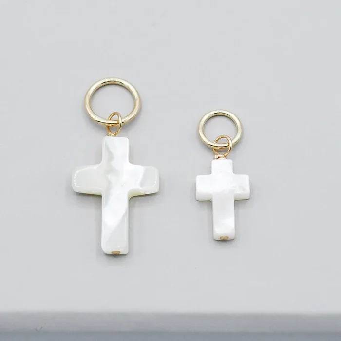Mother of Pearl Cross Charm