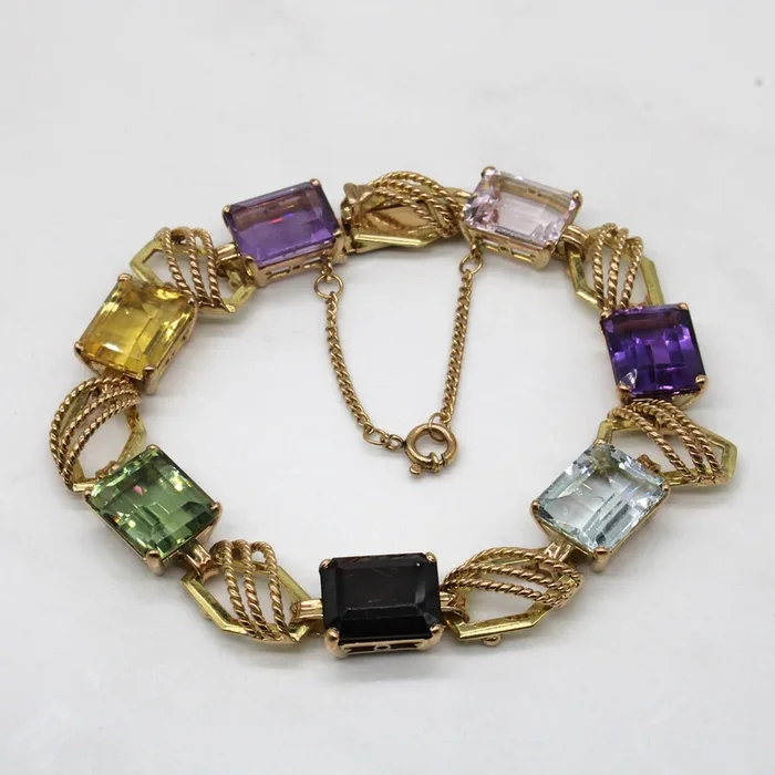 Multi Gem Link Bracelet | 29.70ctw | 7″ |
