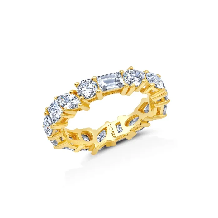 Multi Shaped Eternity Band Finished in Gold