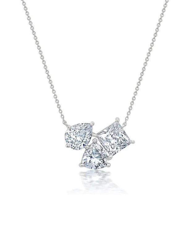 Multicut 3 Stone 16” Extending Necklace