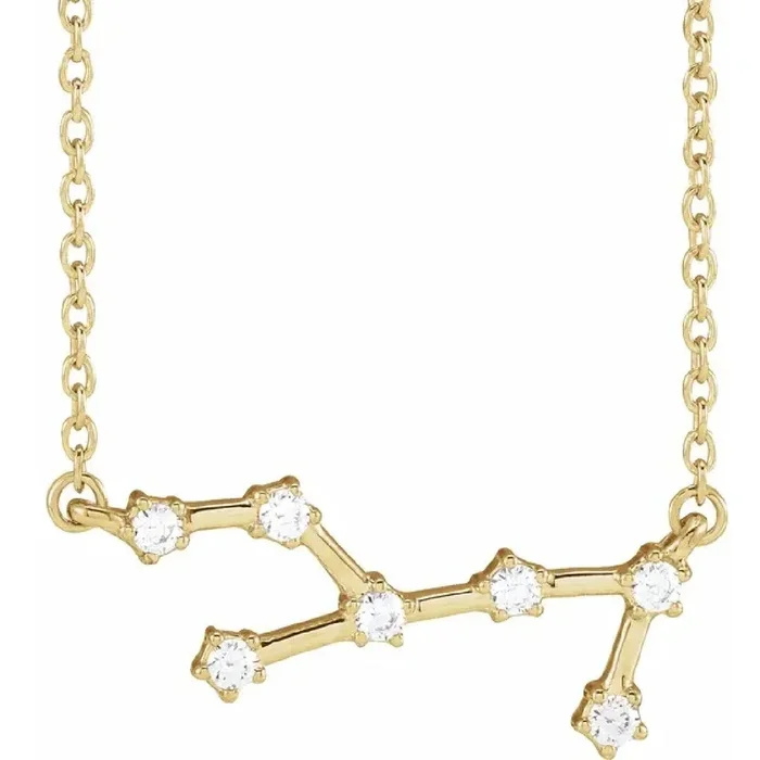 My Brightest Star 14K Yellow Gold Round Shape Diamond 14K Yellow Gold Necklace (.16ctw)