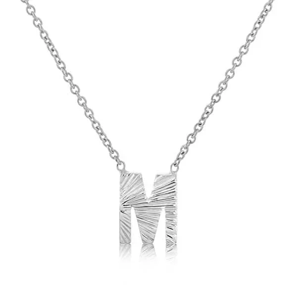 MY STORY Marlowe Fluted Mini “M” Necklace