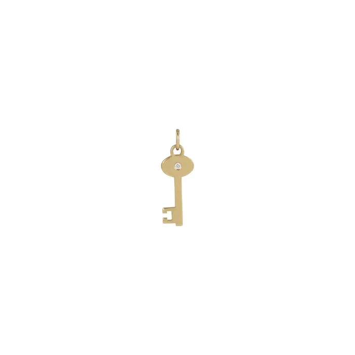 Natural Diamond Key Pendant