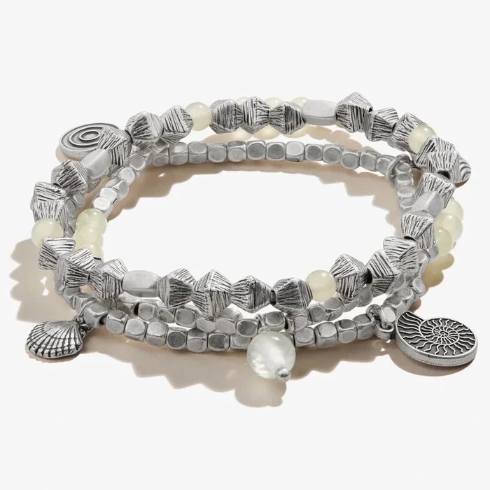 Nautilus + Ocean Beach Multi-Charm Stretch Bracelets, Set of 3