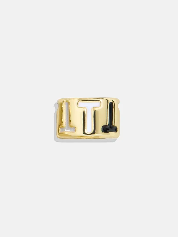 Neutral Initial 360 Spinner Charm – T