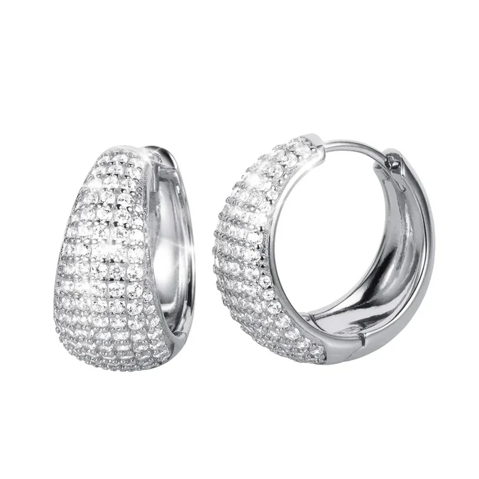 Nova Radiance Silver Hoop Earrings
