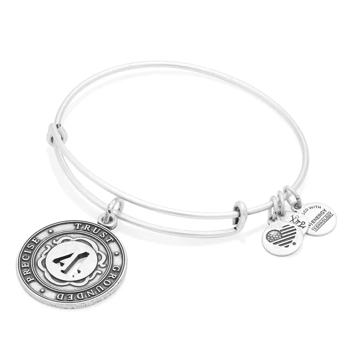Number 4 Charm Bangle Bracelet | Precise, Trust, and Grounded