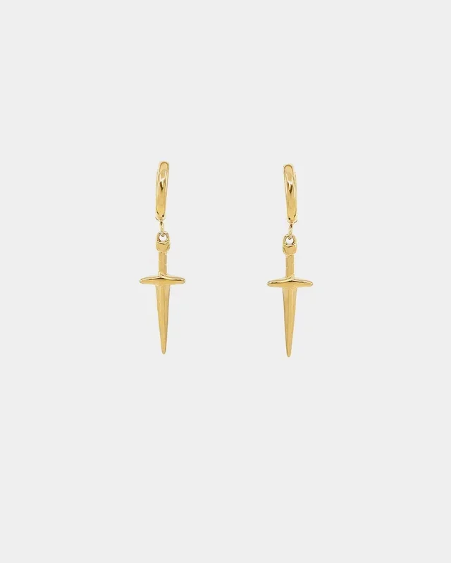 NXS Dagger Earrings Gold
