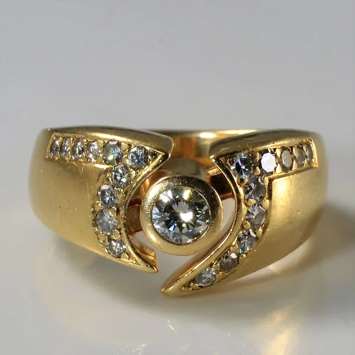 Offset Diamond Bezel Ring | 0.45ctw | SZ 5.5 |