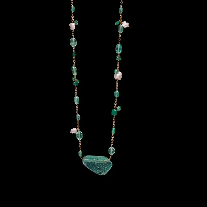 One of a Kind Emerald Assembled Necklace