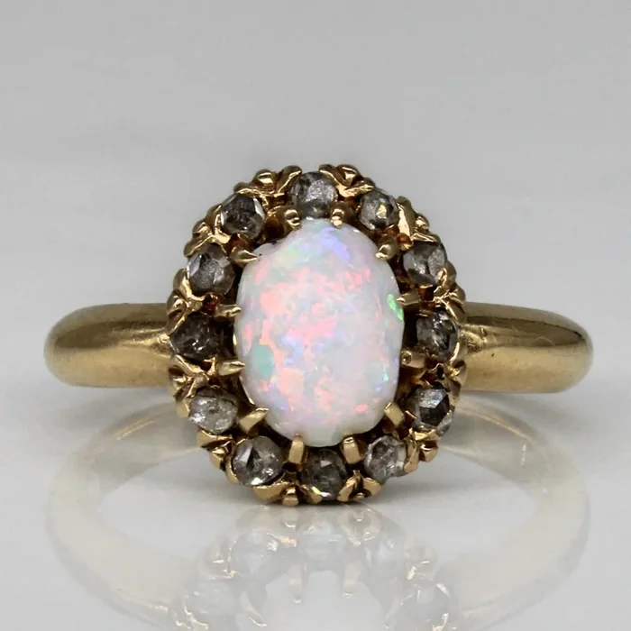 Opal & Diamond Cocktail Ring | 0.61ct, 0.06ctw | SZ 5 |