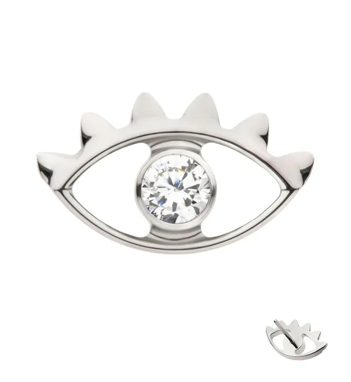 Optical Clear CZ Threadless Titanium Top