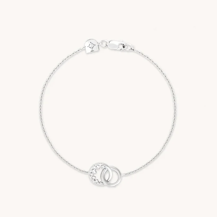 Orbit Crystal Pendant Bracelet in Silver