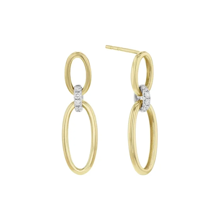 Oriana Oval Link Diamond Drop Earrings