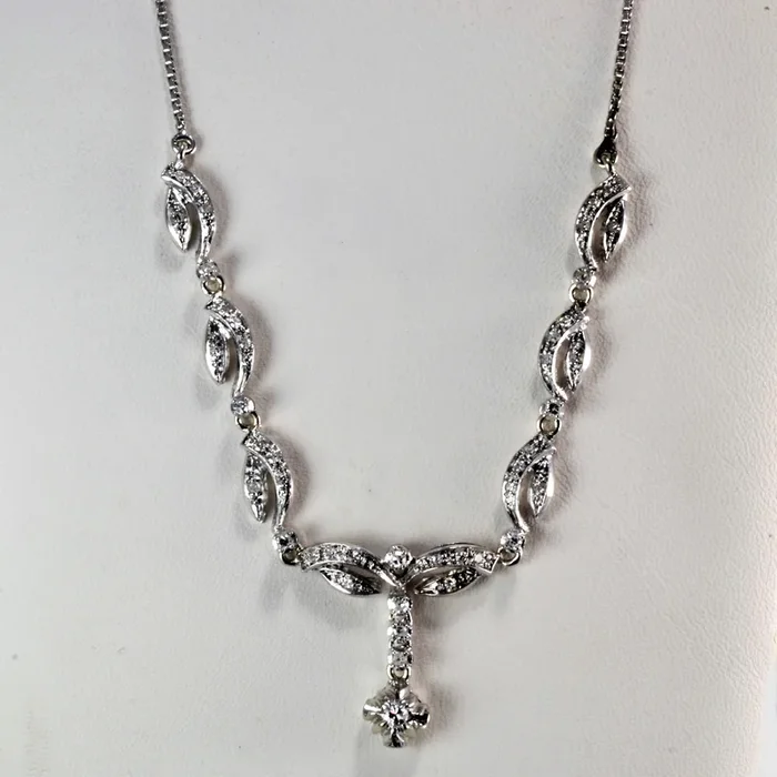 Ornate Design Diamond Necklace | 0.33 ctw, 17”|