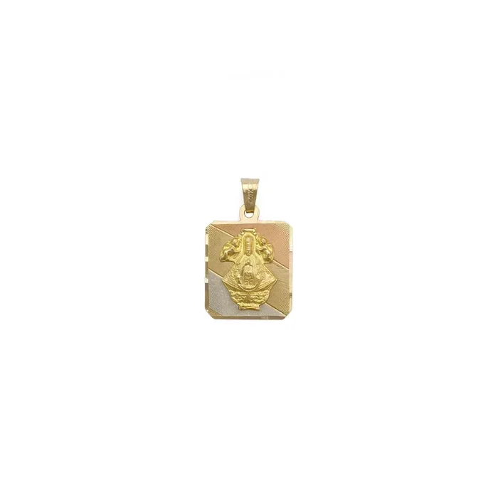 Our Lady of Charity (Caridad del Cobre) Tri-Color Pendant (14K)