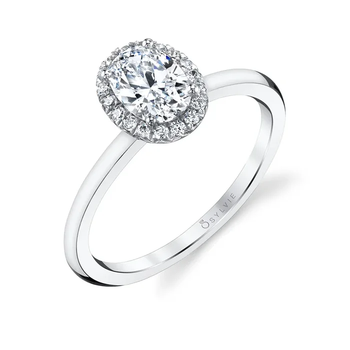 Oval Cut Solitaire Halo Engagement Ring – Elsie