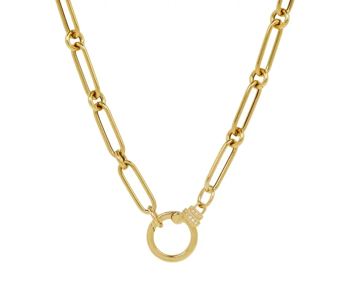 Oval Round Chain Necklace