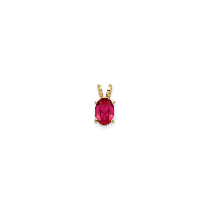 Oval Ruby Pendant (14K)