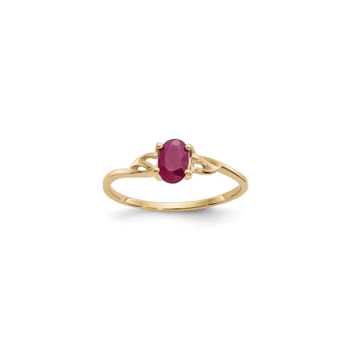 Oval Ruby Solitaire Ring (14K)