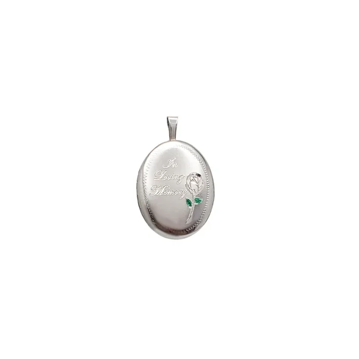 Oval Textured Locket Pendant (Silver)