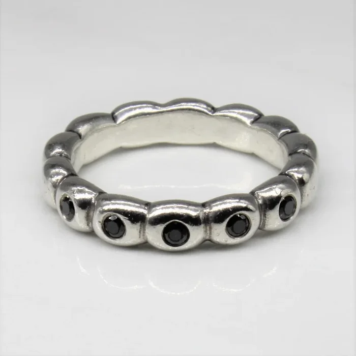 Pandora’ Sterling Silver and Black Onyx Ring | SZ 6.75 |