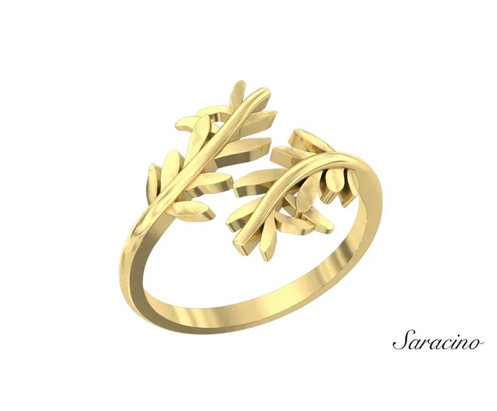 Patria Floating Olive Branch Ring