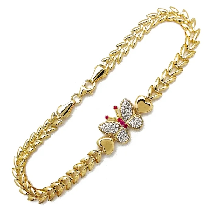 Pave Butterfly Fancy Bracelet (14K).