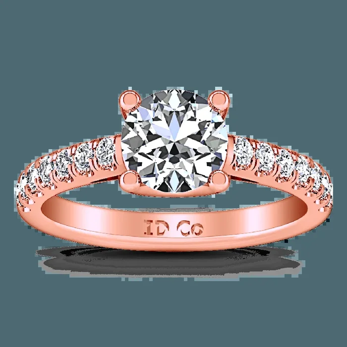 Pave Diamond Engagement Ring Zoe 14K Rose Gold