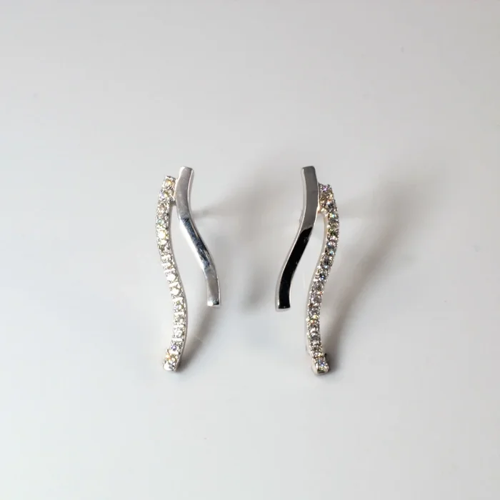 Pave Diamond Journey Stud Earrings | 0.21ctw |