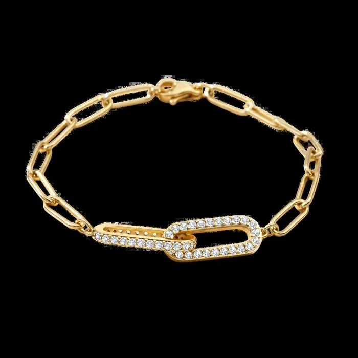 Pave Paperclip Chain Bracelet