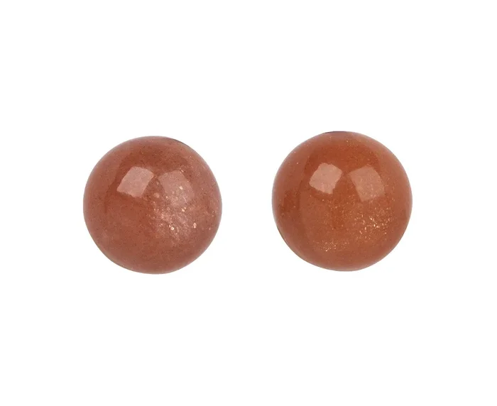 Peach Moonstone Large Pushpin Stud Earrings