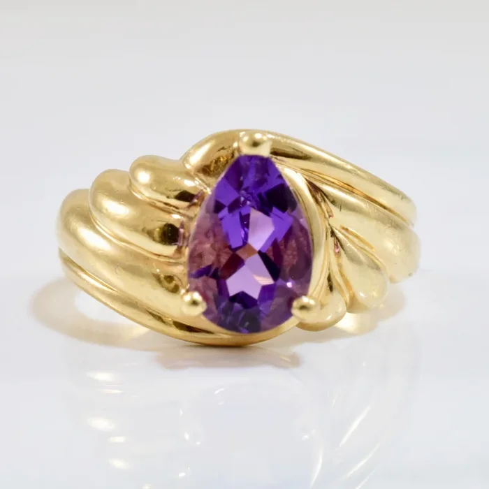 Pear Cut Amethyst Ring | SZ 6 |