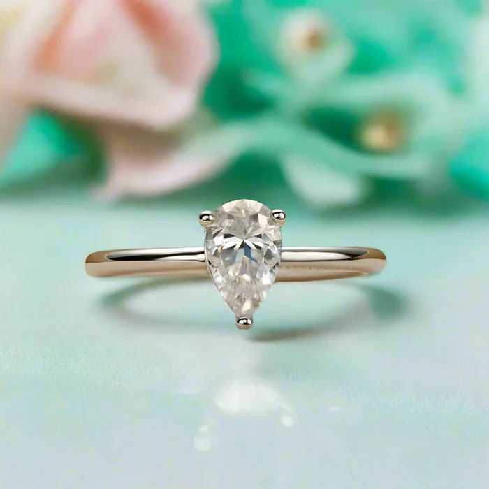 Pear Shaped 1.00 ct Diamond OptionSolitaire Engagement Ring