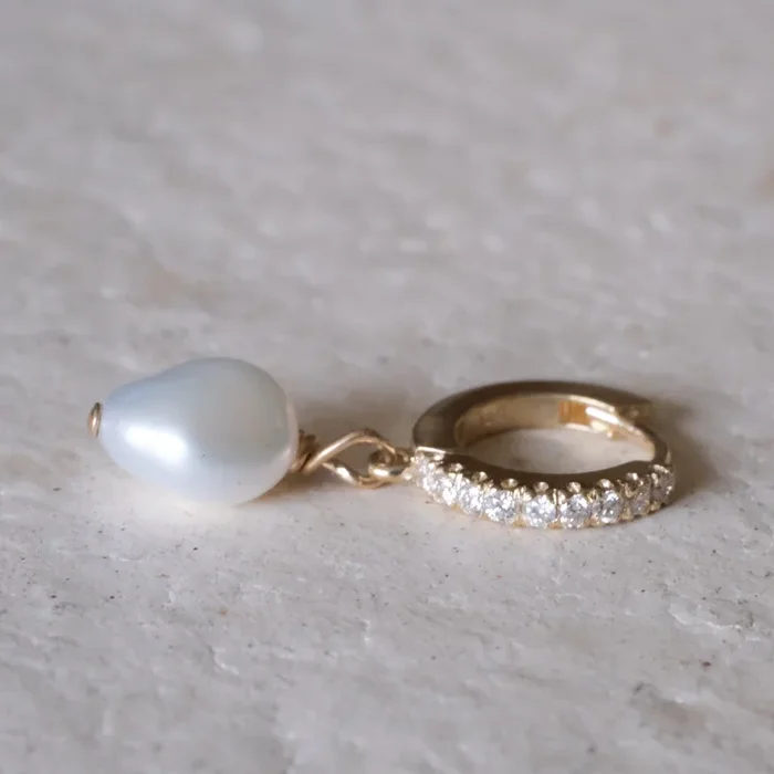 Pearl Drop Hoop | OOAK