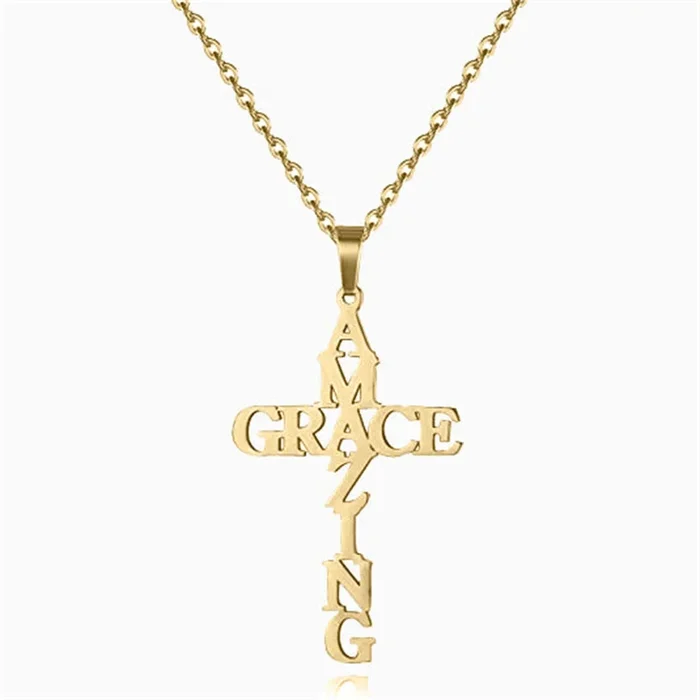 Personalized Name Cross Necklace QNN846