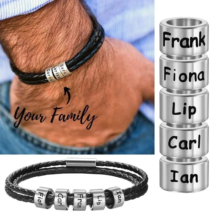 Personalized Stainless Steel Name Bracelet Laser Engrave Custom Men’s Bracelet Gift for Boyfriend Husband Party Accessories 2024