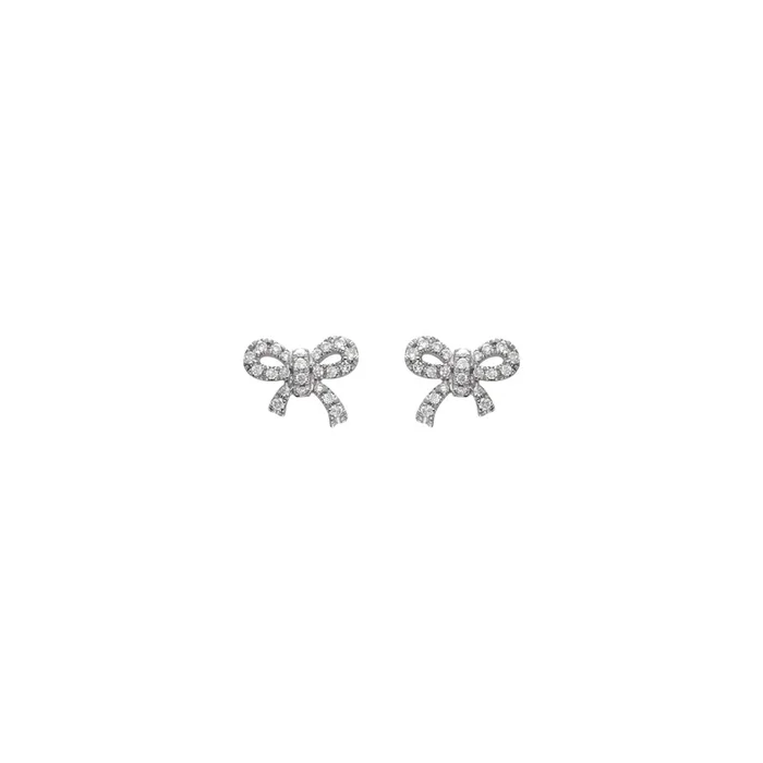 Petite Diamond Knot Earrings (14K)