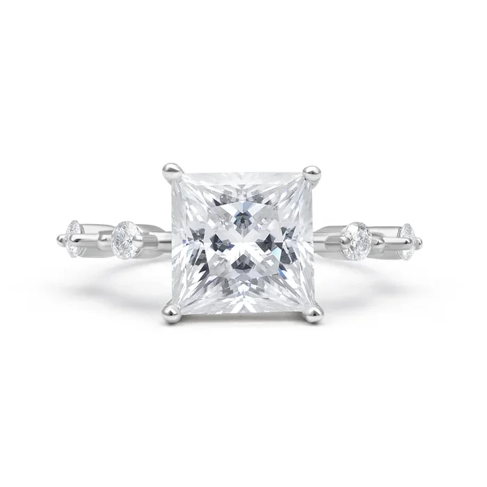 Petite Princess Cut Moissanite Ring