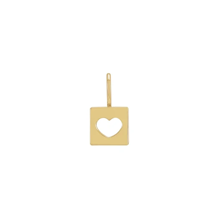 Pierced Heart Square Pendant