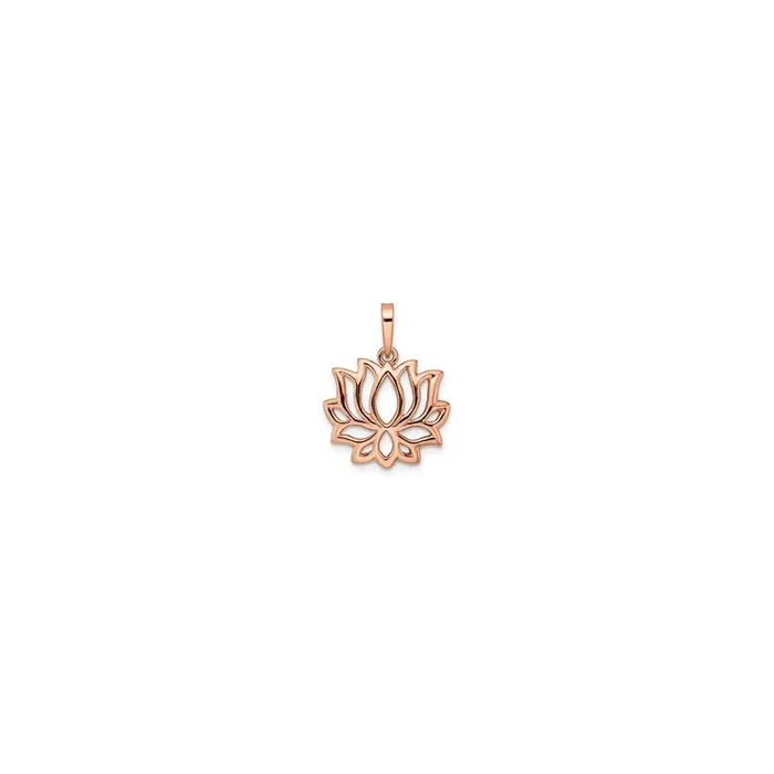 Pink Lotus Flower Cut-Out Pendant (Silver)