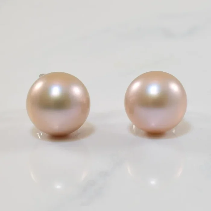 Pink Pearl Stud Earrings | 7.75ctw |