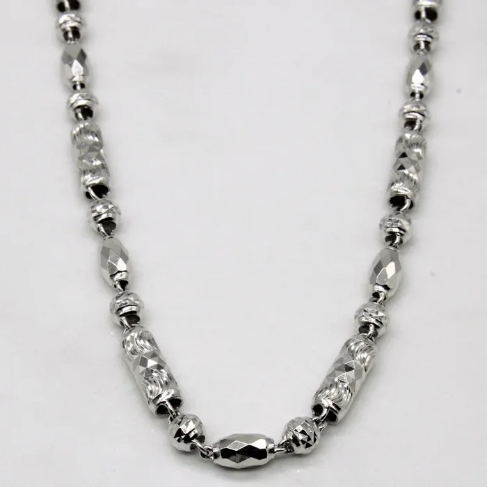 Platinum Bead Necklace | 19″ |