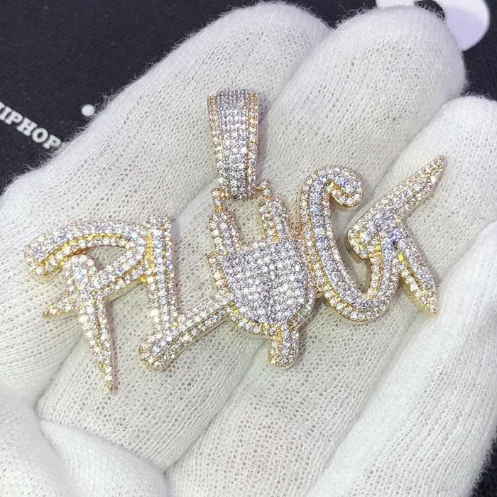 PLUG CZ Hip Hop Bling Iced Out Pendant